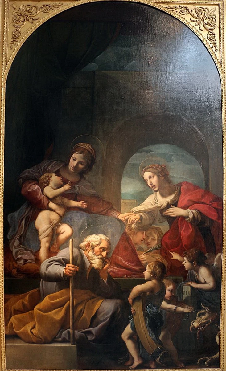 Sposalizio mistico di s. Caterina tra le ss. Barbara e Margherita, 1620 - 22 ca., da s. Angese, Pinacoteca Nazionale, Bologna
